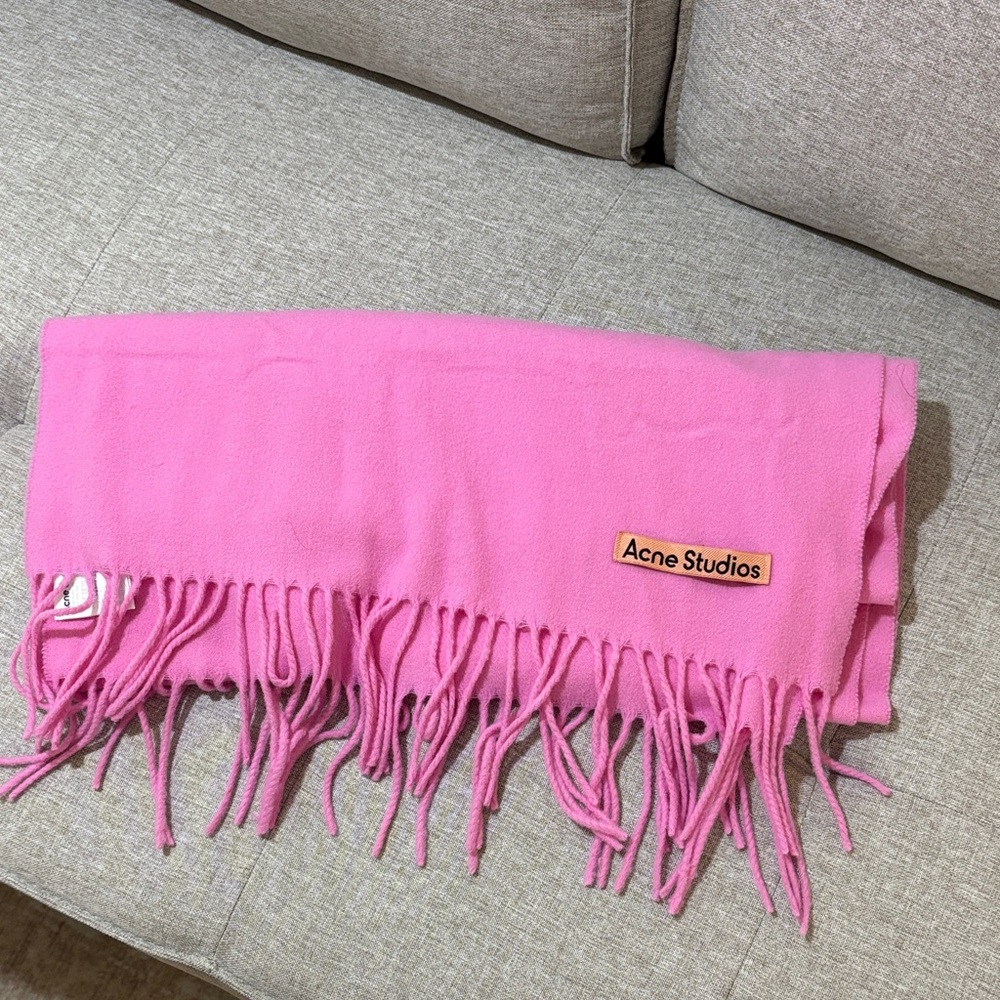 Acne Studios Pink Fringe Scarf
